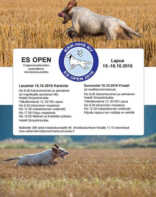 ES Open lähestyy, ilmoittaudu ruokailuun