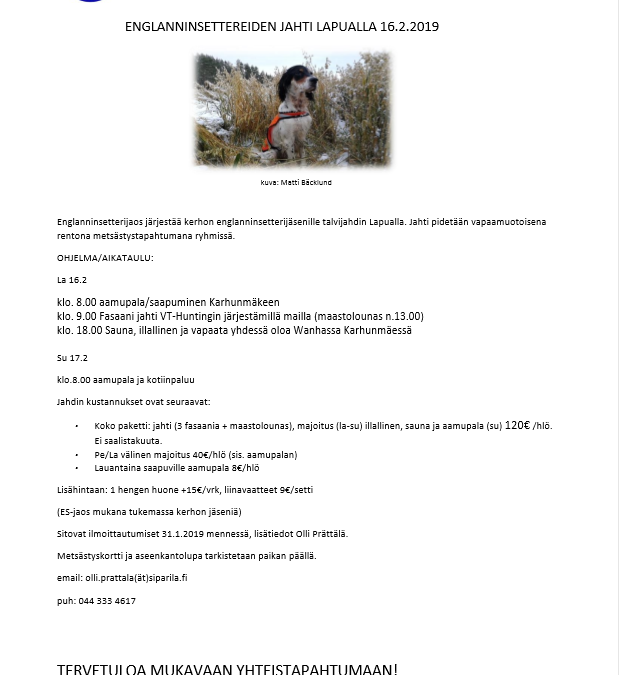 Englanninsetterijaoksen talvipäivät