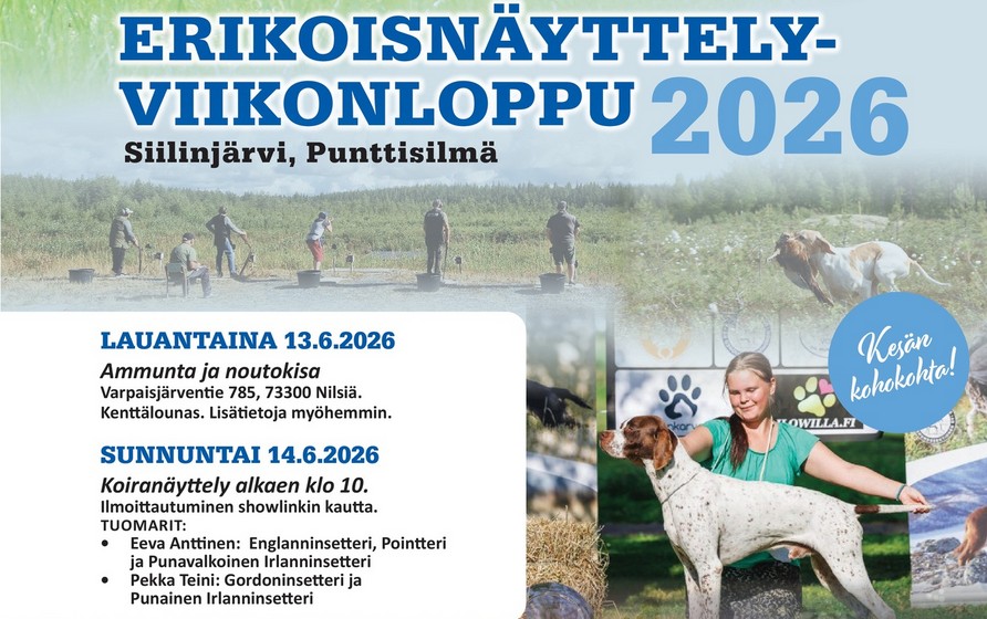 Erikoisnäyttely -viikonloppu 13-14.6.2026